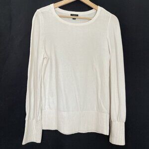 Ann Taylor Factory Womens Ivory Sweater M knit casual cotton top warm winter